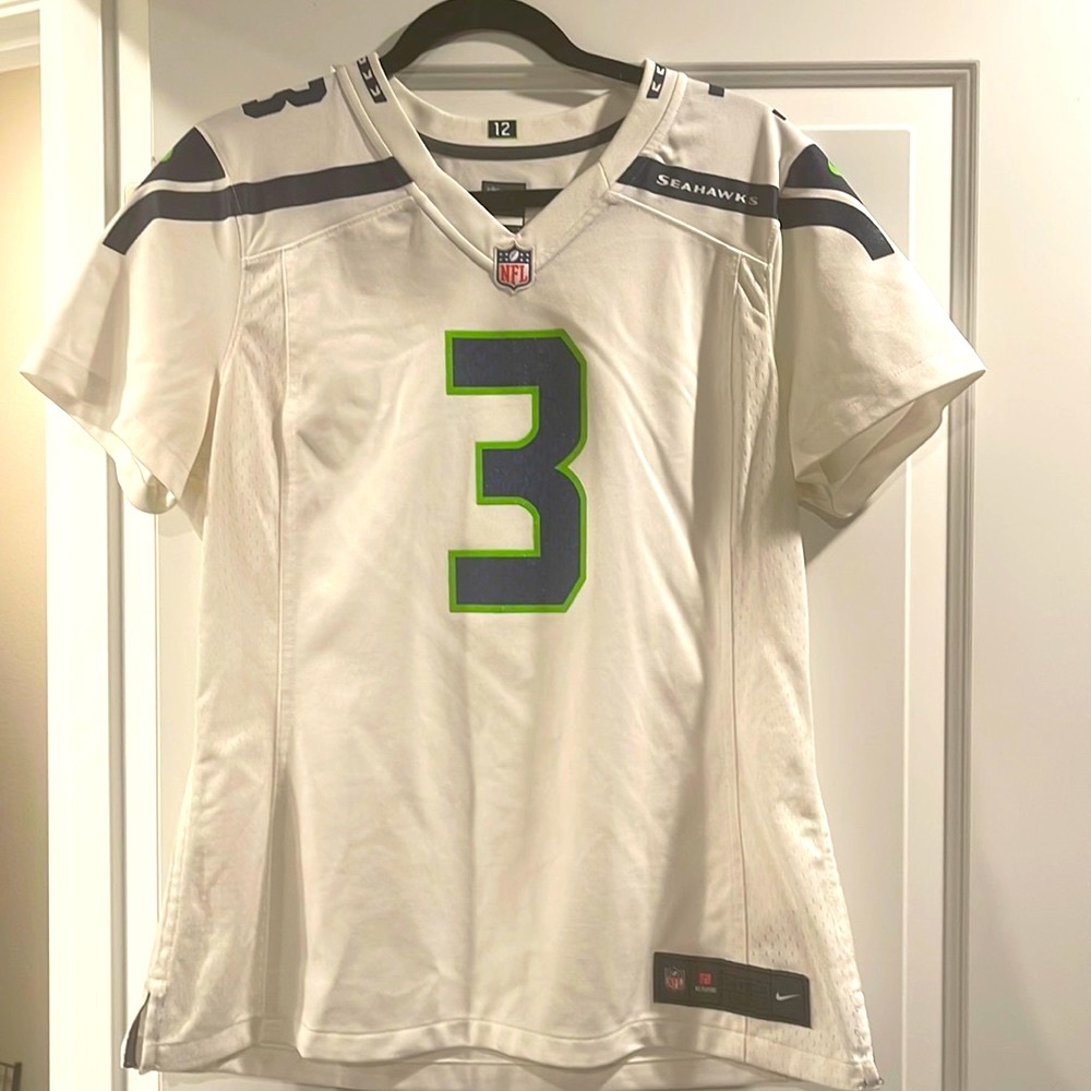 Women's Seattle Seahawks Russell Wilson Nike White Game Jersey Size L